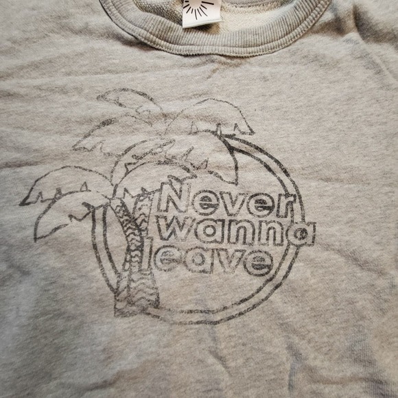 Offline by Aerie Sweatshirt Women’s XS Grey Cropped Never Want To Leave Palms - Picture 4 of 10